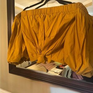 Hot & Delicious Mustard Off-Shoulder Top